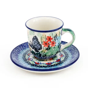 Filiżanka i spodek espresso B10 0,06l <br> Unikat U4864 Motyl W Kwiatach